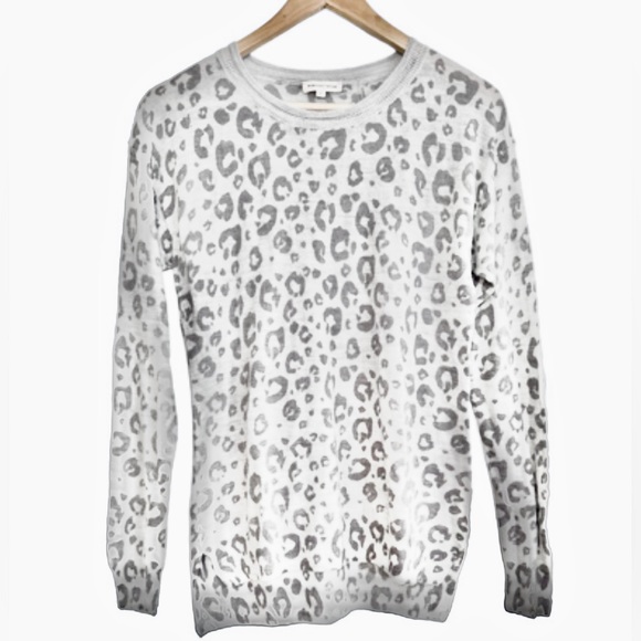 REBECCA TAYLOR Heather Grey Animal Print🐆 (Alpaca Wool Sweater) Medium *NWOT🎁* - Picture 2 of 3